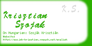 krisztian szojak business card