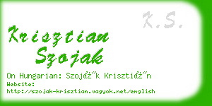 krisztian szojak business card